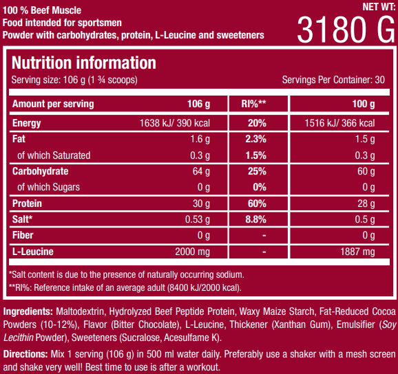 Scitec Nutrition 100% Beef Muscle 3180 г