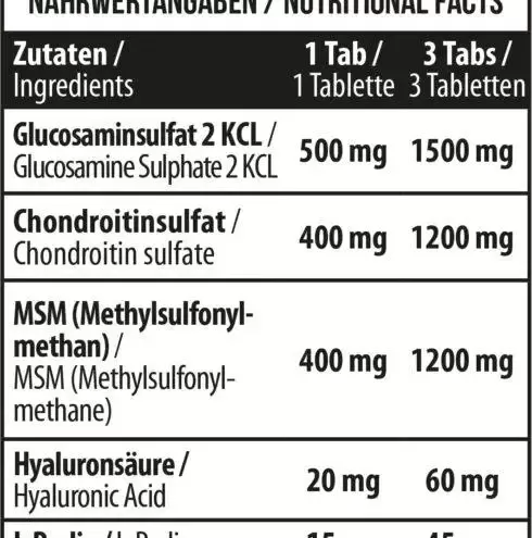 MST Glucosamine+Chondroitine+MSM+Hyaluronic Acid + L-Proline 90 pills