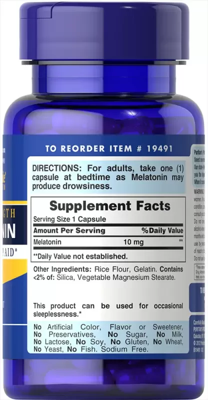 Puritan's Pride Melatonin 10 mg 60 caps